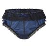 iiniim Mens Sissy Panties Lace Trim Bowknot Lingerie Satin Briefs Underwear Girly Underpanties Dark_Blue X-Large view 1