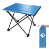 VILLEY Portable Camping Side Table, Ultralight Aluminum Folding Beach Table with Carry Bag for Outdoor Cooking, Picnic, Camp, Boat, Travel - Blue view 1