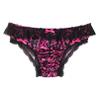 YONGHS Men's Feminine Panties Silky Satin Thong Sissy Knickers Panties French Maid Crossdress Briefs Hot_Pink Large view 1