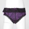 iiniim Mens Sissy Panties Lace Trim Bowknot Lingerie Satin Briefs Underwear Girly Underpanties Purple X-Large view 3