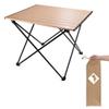 VILLEY Portable Camping Side Table, Ultralight Aluminum Folding Beach Table with Carry Bag for Outdoor Cooking, Picnic, Camp, Boat, Travel - Gold view 1