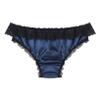 QinCiao Men's Sexy Ruffle Floral Lace Sissy Panties Crossdress Bikini Briefs Thong Lingerie Dark_Blue A X-Large view 3