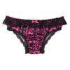 Hedmy Mens Sissy Panties Satin Frilly Lace Cheeky Knickers Feminine Briefs Crossdress Underwear Black Large view 2