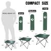 VILLEY Portable Camping Side Table, Ultralight Aluminum Folding Beach Table with Carry Bag for Outdoor Cooking, Picnic, Camp, Boat, Travel - Green view 3