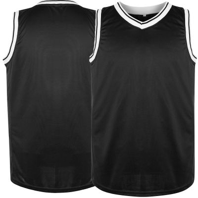 Phoneutrix Blank Basketball Jersey, Men's Mesh Athletic Reversible Sports Shirts S-3XL (X-Large, Black)