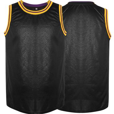 Blank Basketball Jersey Reversible Men's Mesh Athletic Sports Shirts Training Practice S-3XL (X-Large, Black-Snakeskin)