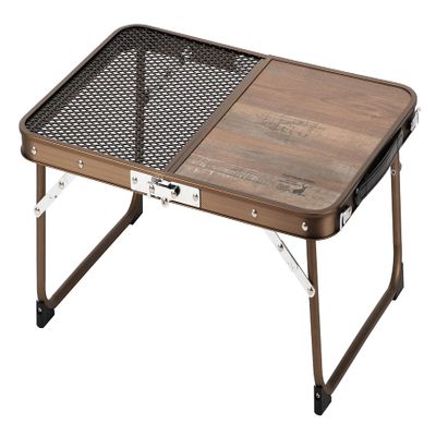 Captain Stag UC-578 Outdoor Table, Half Mesh Table, 23.6 x 15.7 inches (60 x 40 cm), Aluminum, Bistro