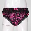 Freebily Men's Sissy Ruffle Lace Trim Briefs Bowknot Shiny Satin Underpants Crossdress Panties Hot_Pink Medium view 3