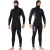 Backbayia Diving Wetsuit Waterproof Full Body One-Piece Wetsuit Long Sleeve Swimsuit with Front Zip for Wading Snorkeling (Black XXL) view 2