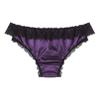 YONGHS Men's Feminine Panties Silky Satin Thong Sissy Knickers Panties French Maid Crossdress Briefs Purple Medium view 2
