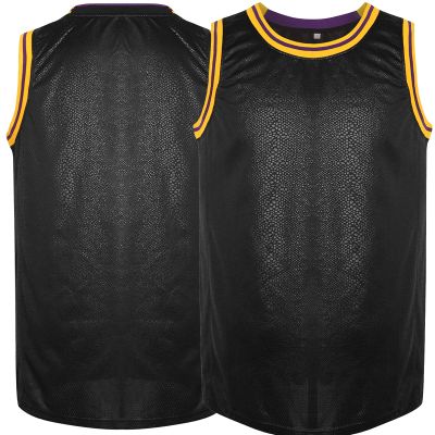 Phoneutrix Blank Basketball Jersey, Men's Mesh Athletic Reversible Sports Shirts S-3XL (Medium, Black-Sna)