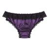QinCiao Men's Sexy Ruffle Floral Lace Sissy Panties Crossdress Bikini Briefs Thong Lingerie Purple A X-Large view 4