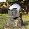 Nautical-Mart SCA LARP 18 Gauge Steel Medieval Combat Bascinet Armor Helmet silver view 2