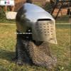 Nautical-Mart SCA LARP 18 Gauge Steel Medieval Combat Bascinet Armor Helmet silver view 3
