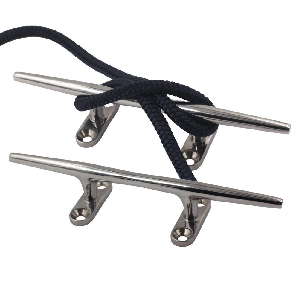 SHENGHUISS Boat Open Base Cleat 316 Stainless Steel Mooring Dock Cleat with Screw for Boat,Deck,Hook,Yacht (10 inch 2 Pack)