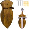 Queekay Wooden Sword Wall Mount Plaque Hanger for Katana Sword Display Stand for Wall Display Plaque with Hardware(Bright Brown,Stylish) view 1