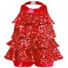 Fldy Kids Girls Shiny Sequins Leotard Dress Backless Dance Performance Costume for Hip Hop Jazz Stage Recital Red 6 Years view 1