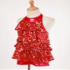 Fldy Kids Girls Shiny Sequins Leotard Dress Backless Dance Performance Costume for Hip Hop Jazz Stage Recital Red 6 Years view 2