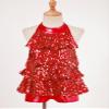 Fldy Kids Girls Shiny Sequins Leotard Dress Backless Dance Performance Costume for Hip Hop Jazz Stage Recital Red 6 Years view 4