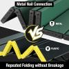 VILLEY Portable Camping Side Table, Ultralight Aluminum Folding Beach Table with Carry Bag for Outdoor Cooking, Picnic, Camp, Boat, Travel - Green view 4