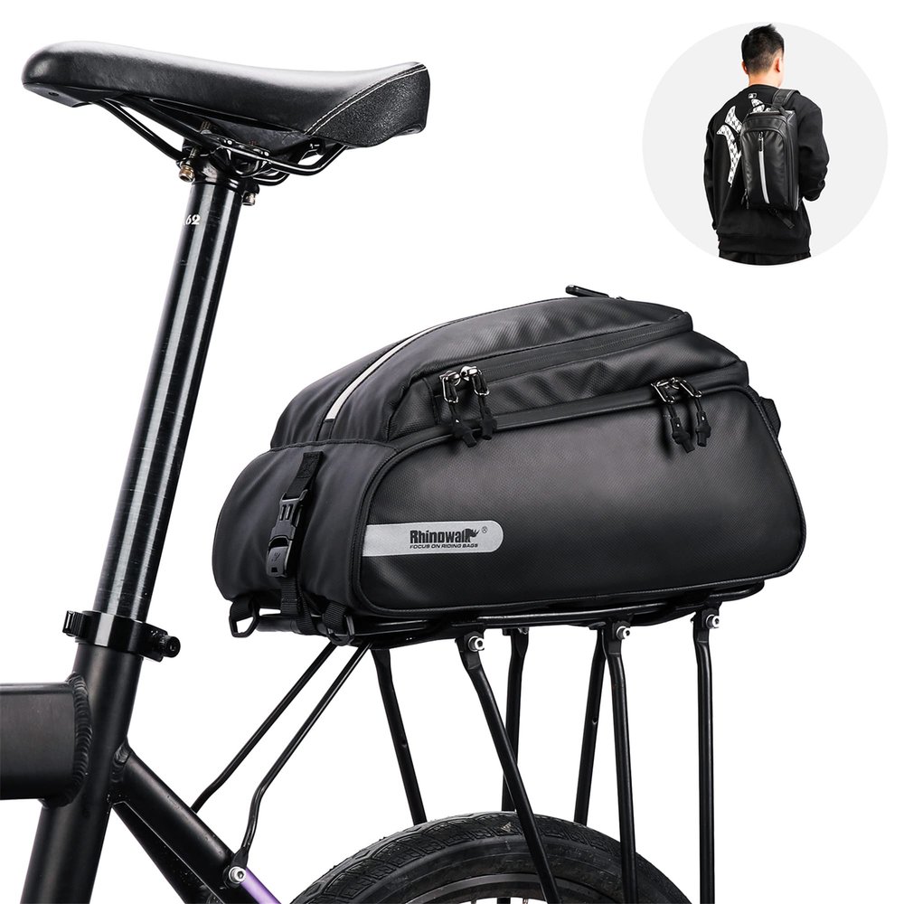 HUNTVP Multifunctional Bike Trunk Bag Bike Rear Seat Bag Waterproof Rear Rack Bag Handbag for Bicycle Cargo Rack Saddle Bag Bicycle Commuter Bag Shoulder Bag