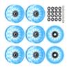 CLAS FOX Roller Skate Wheels Light up with Shining Dots and ABEC-9 Bearings Installed 65mm X 35mm 82A 8 PCS Outdoor or Indoor for Double Row Skating (Blue) view 2