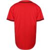 Plain Button Down Blank Baseball Jersey Short Sleeve Hipster Hip Hop T Shirts (Large, Red) view 3