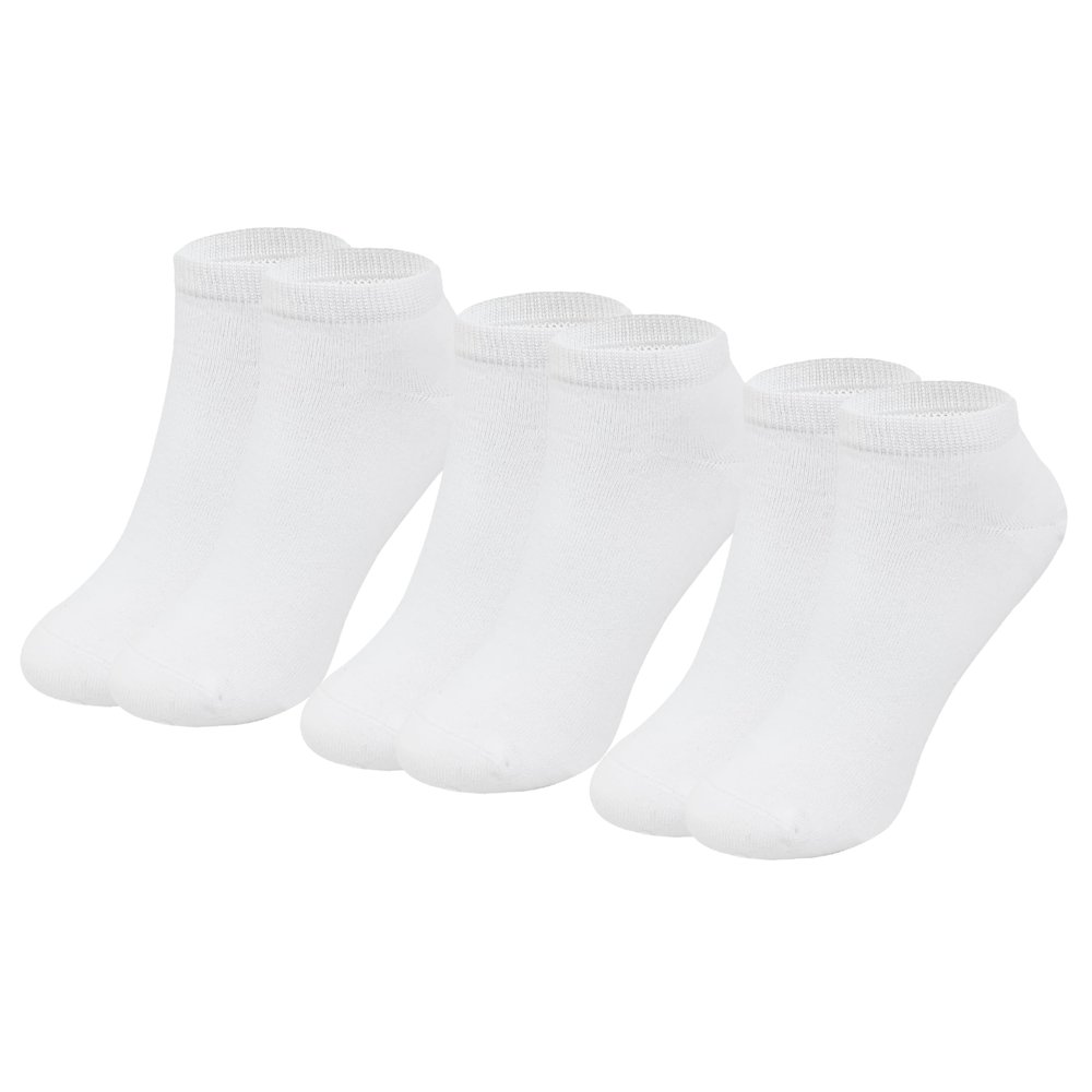 MAGIARTE Womens Ankle Socks Soft Pure Cotton Athletic Casual Single Color Low Cut Socks for Women 3-Pack (#M-White)