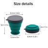 JIELUO Collapsible Silicone Cup - 6 Piece Collapsible Silicone cup with Lid, Expandable Drinking Glasses Set, Reusable cup, Suitable for Camping and Hiking view 2