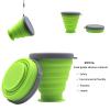 JIELUO Collapsible Silicone Cup - 6 Piece Collapsible Silicone cup with Lid, Expandable Drinking Glasses Set, Reusable cup, Suitable for Camping and Hiking view 3