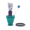 JIELUO Collapsible Silicone Cup - 6 Piece Collapsible Silicone cup with Lid, Expandable Drinking Glasses Set, Reusable cup, Suitable for Camping and Hiking view 4