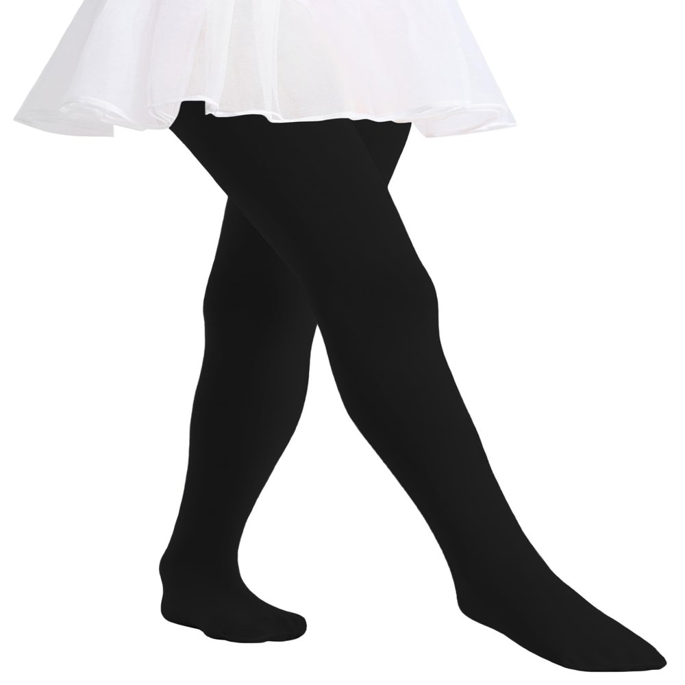 MdnMd Soft Women Ballet Dance Tights Footed Ballet Legging Stocking Pantyhose 1 Pairs (Black, Adult-Small, Height 63-65")