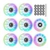 CLAS FOX Roller Skate Wheels Light up with Shining Dots and ABEC-9 Bearings Installed 65mm X 35mm 82A 8 PCS Outdoor or Indoor for Double Row Skating (Transparent) view 2