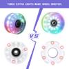 CLAS FOX Roller Skate Wheels Light up with Shining Dots and ABEC-9 Bearings Installed 65mm X 35mm 82A 8 PCS Outdoor or Indoor for Double Row Skating (Transparent) view 4