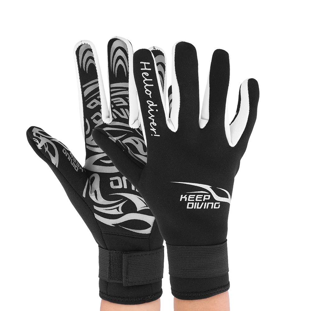 Alomejor 2MM Neoprene Diving Gloves Keep Warm Non Skid Gloves Wetsuit Gloves for Adult Swimming Snorkeling(XL Black)