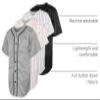 Blank Baseball Button Down Jersey Plain Short Sleeve Hipster Hip Hop T Shirts Jersey (XXX-Large, H-Grey) view 4