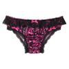 Oyolan Men Silky Satin Sissy Panties Frilly Lace Cheeky Knickers Crossdressing Underwear Feminine Briefs Hot_Pink Medium view 1