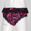Oyolan Men Silky Satin Sissy Panties Frilly Lace Cheeky Knickers Crossdressing Underwear Feminine Briefs Hot_Pink Medium view 4