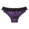 Oyolan Men Silky Satin Sissy Panties Frilly Lace Cheeky Knickers Crossdressing Underwear Feminine Briefs Purple Medium view 2