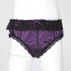 Oyolan Men Silky Satin Sissy Panties Frilly Lace Cheeky Knickers Crossdressing Underwear Feminine Briefs Purple Medium view 3