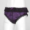 Oyolan Men Silky Satin Sissy Panties Frilly Lace Cheeky Knickers Crossdressing Underwear Feminine Briefs Purple Medium view 4