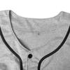 Blank Baseball Button Down Jersey Plain Short Sleeve Hipster Hip Hop T Shirts Jersey (Small, H-Grey) view 4