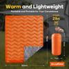 UNIKOME Waterproof Puffy Camping Blanket - Lightweight Packable Outdoor Quilt with Corner Loops, Warm Compact Blanket for Cold Weather Hiking Picnic Stadium Travel, 75"52", Orange view 3