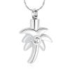 constantlife Cremation Necklace for Ashes Palm Tree Stainless Steel Inlaid Crystal Memorial Urn Pendant Loved Ones Human Pets Keepsake Jewelry (White) view 1
