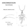 constantlife Cremation Necklace for Ashes Palm Tree Stainless Steel Inlaid Crystal Memorial Urn Pendant Loved Ones Human Pets Keepsake Jewelry (White) view 2