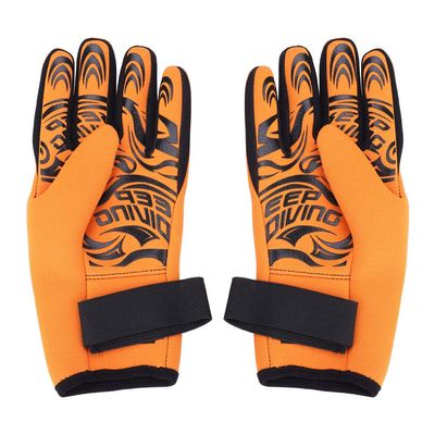Alomejor 2MM Neoprene Diving Gloves Keep Warm Non Skid Gloves Wetsuit Gloves for Adult Swimming Snorkeling(L Orange)