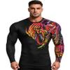 Red Plume Mens 3D Printed Compression Long Sleeve T Shirts Top Tees (Color 3, XL) view 1