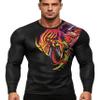 Red Plume Mens 3D Printed Compression Long Sleeve T Shirts Top Tees (Color 3, XL) view 2