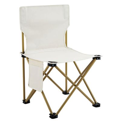 zyhfcfff-sd Folding Camping Chairs, Oversized Portable Outdoor Chairs, with Storage Pocket, Carry Bag (Color : White, Size : Small)