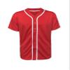 ILTEX Adult & Kids Baseball Jersey Plain Button Down T-Shirt Blank Team Sports Uniforms (X-Large, Red) view 1